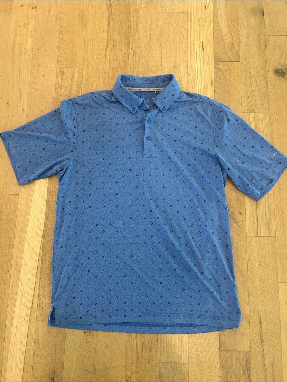 Men's size small Walter Hagen Blue patterned  Short-Sleeve Polo Golf shirt